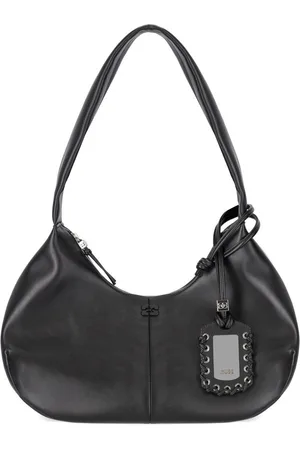 Ganni BORSA A SPALLA HOBO MEDIA NERA