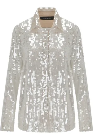 FEDERICA TOSI CAMICIA CON PAILLETTES CHAMPAGNE