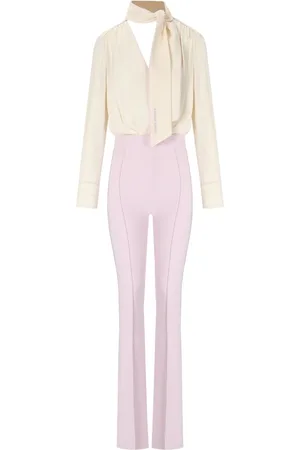 Elisabetta Franchi TUTA IN GEORGETTE BURRO QUARZO