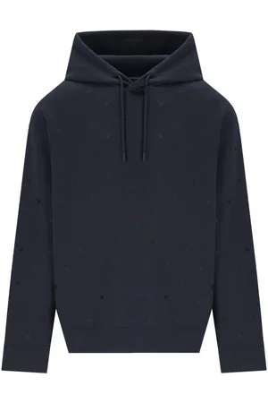 Emporio Armani FELPA CON CAPPUCCIO MONOGRAM NAVY
