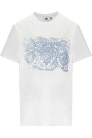 Ganni T-SHIRT TATTOO BIANCA