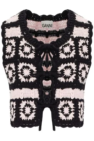 Ganni GILET CROCHET E ROSA