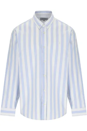 Carhartt CAMICIA L/S DILLION BIANCA E AZZURRA