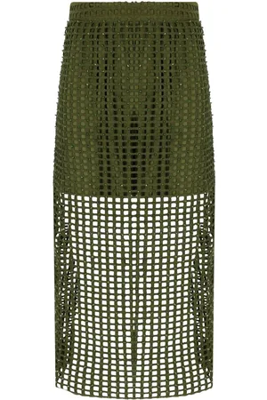 Essentiel Antwerp GONNA MIDI HANDKERCHIEF KAKI
