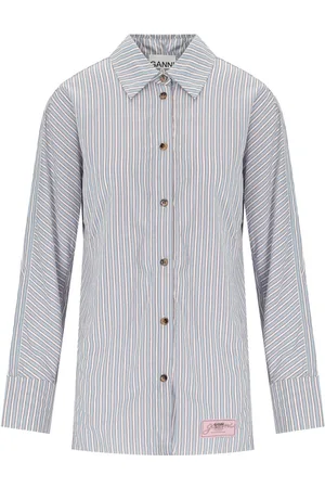 Ganni CAMICIA A RIGHE SOFT CHAMBRAY