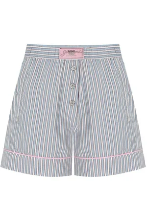 Ganni SHORTS A RIGHE SOFT CHAMBRAY