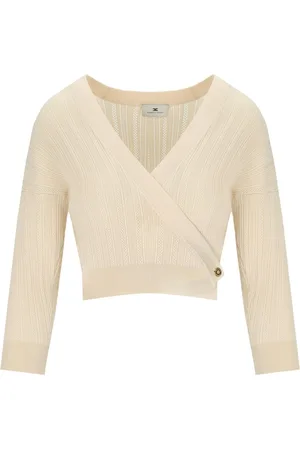 Elisabetta Franchi TOP IN MAGLIA CON SCOLLO A V BURRO
