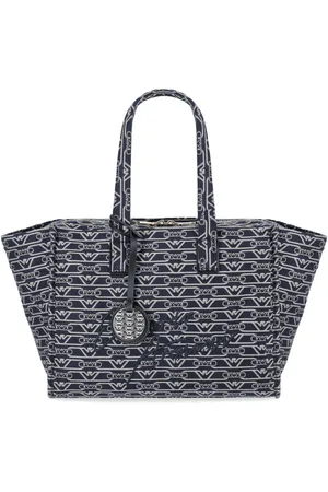 Emporio Armani BORSA SHOPPING MEDIA MONOGRAM ÉCRU