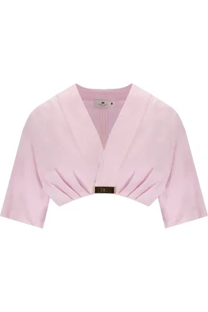 Elisabetta Franchi TOP CROPPED QUARZO