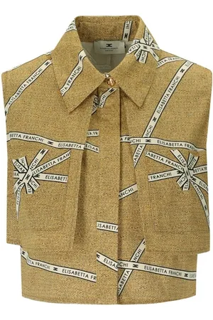 Elisabetta Franchi CAMICIA CROPPED PAGLIA BURRO