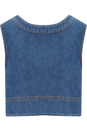 Max Mara TOP CROPPED IN DENIM MAGIA