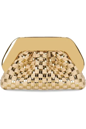 THEMOIRÈ CLUTCH TIA MICRO WEAVED STRAW LAMINATED