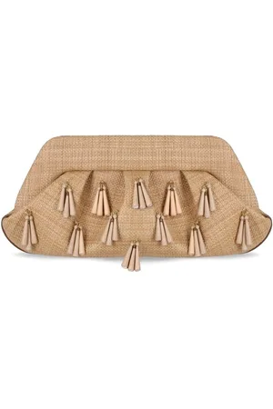 THEMOIRÈ CLUTCH EMERA PAPER FRINGES MACADAMIA