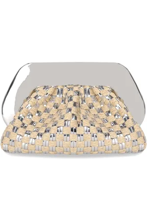 THEMOIRÈ CLUTCH TIA MICRO WEAVED STRAW LAMINATED