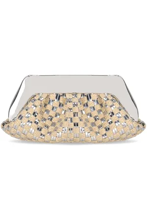 THEMOIRÈ CLUTCH EMERA MICRO WEAVED STRAW LAMINATED