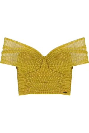 Elisabetta Franchi TOP CROP CURRY BURRO