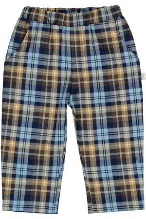 FILOBIO Pantalone bimbo in tartan di puro cotone - 12m - TA