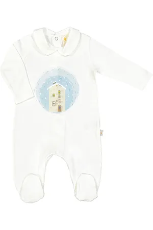 FILOBIO Tutina con colletto e stampa in cotone bio - 0m - WA