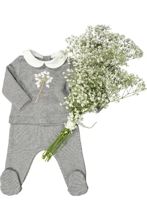 FILOBIO Set neonato con ricamo fiore - 1m - GB