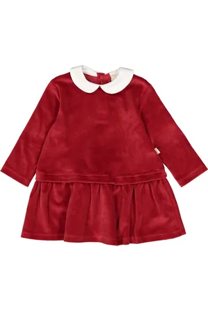 FILOBIO Vestito Natale in ciniglia rossa - 9m - R