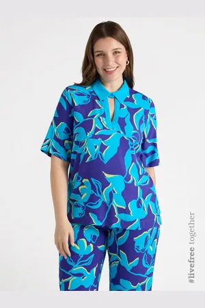 Fiorella rubino Blusa floreale in viscosa LENZING™ ECOVERO™ Donna, Taglia: 39 (48 IT)