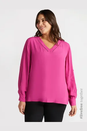 Fiorella rubino Blusa scollata a V con viscosa LENZING™ ECOVERO™ Donna, Taglia: 37 (46 IT)