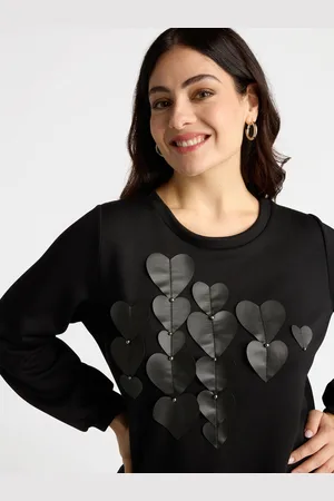 Fiorella rubino Felpa con applicazioni a forma di cuore Donna, Taglia: M (52-54 IT)