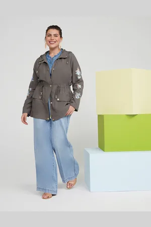 Fiorella rubino Parka leggero con ricamo floreale Donna, Taglia: 43 (52 IT)