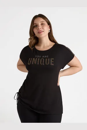 Fiorella rubino T-shirt con scritta ricamata Donna, Taglia: S (48-50 IT)