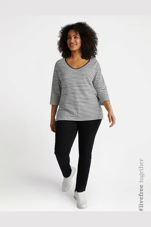 Fiorella rubino T-shirt a righe con strass Donna, Taglia: L (56-58 IT)