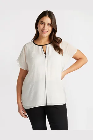 Fiorella rubino Blusa con bordi neri e dettaglio cut out Donna, Taglia: 41 (50 IT)