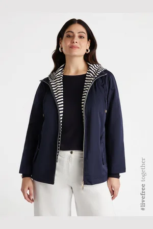 Fiorella rubino Parka con cappuccio a righe Donna, Taglia: 43 (52 IT)