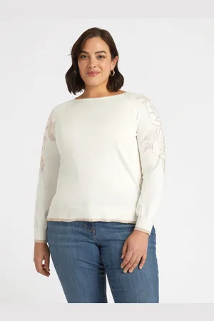 Fiorella rubino Maglia con ricamo floreale Donna, Taglia: S (48-50 IT)