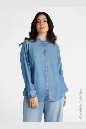 Fiorella rubino Camicia in denim lavaggio chiaro Donna, Taglia: 41 (50 IT)