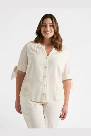 Fiorella rubino Camicia con nodi sulle maniche Donna, Taglia: 43 (52 IT)