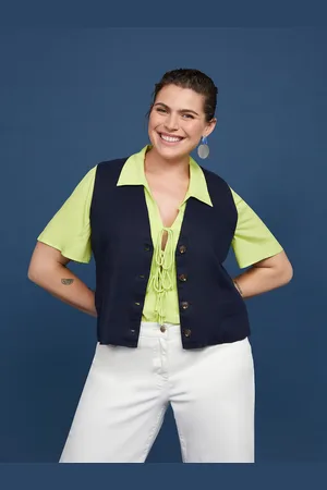 Fiorella rubino Gilet in lino Donna, Taglia: L (56-58 IT)