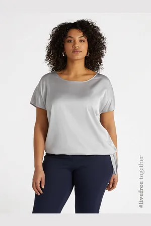 Fiorella rubino Blusa con viscosa LENZING™ ECOVERO™ con nodo al fondo Donna, Taglia: 45 (54 IT)