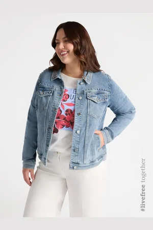 Fiorella rubino Giubbotto in denim con punti luce Donna, Taglia: 39 (48 IT)