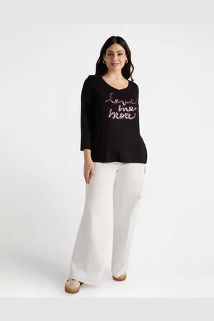 Fiorella rubino T-shirt ricamata in viscosa LENZING™ ECOVERO™ Donna, Taglia: L (56-58 IT)