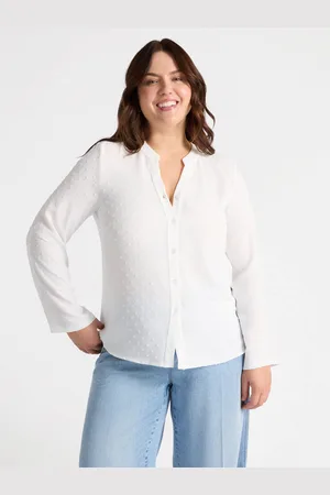 Fiorella rubino Camicia effetto plumetis con apertura a V Donna, Taglia: 37 (46 IT)