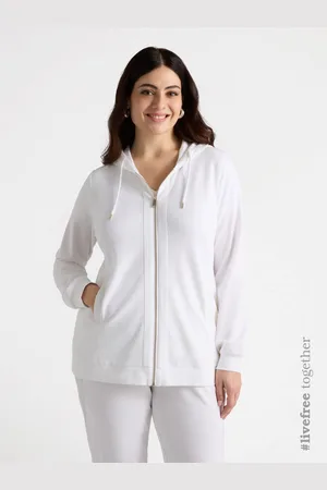 Fiorella rubino Felpa con bordi in rete ricamati Donna, Taglia: M (52-54 IT)