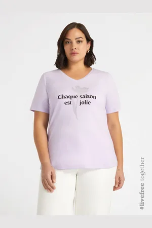 Fiorella rubino T-shirt con stampa fiore e scritta Donna, Taglia: S (48-50 IT)