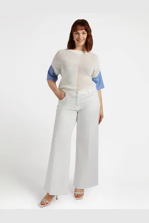 Fiorella rubino Maglia traforata con maniche a righe Donna, Taglia: XS (44-46 IT)