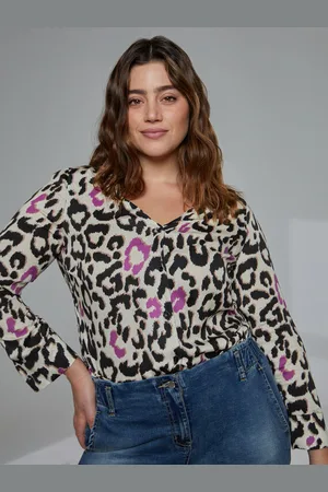 Fiorella rubino Camicia maculata con scollo a V Donna, Taglia: 43 (52 IT)