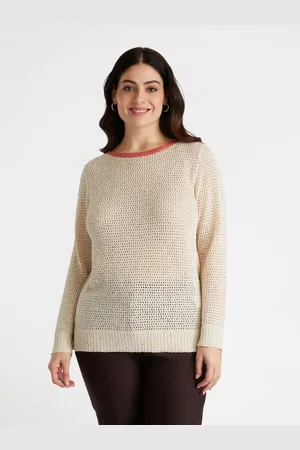 Fiorella rubino Maglia traforata con bordo a contrasto Donna, Taglia: L (56-58 IT)