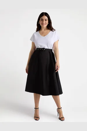 Fiorella rubino Vestito bimaterico black and white Donna, Taglia: S (48-50 IT)