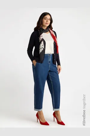 Fiorella rubino Jeans balloon con impunture a contrasto Donna, Taglia: 37 (46 IT)