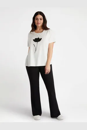 Fiorella rubino T-shirt con stampa fiore e perline Donna, Taglia: S (48-50 IT)