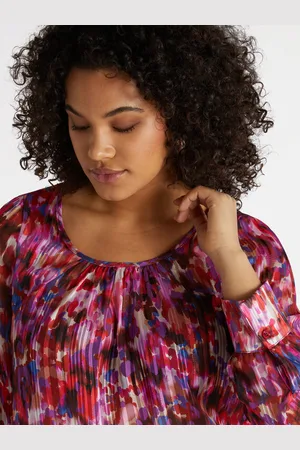 Fiorella rubino Blusa dalla stampa acquerello Donna, Taglia: 39 (48 IT)