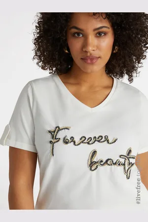 Fiorella rubino T-shirt con scritta in corda Donna, Taglia: M (52-54 IT)